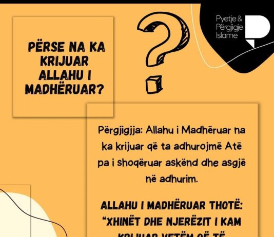 Cili është qëllimi kryesor i krijimit të njeriut?