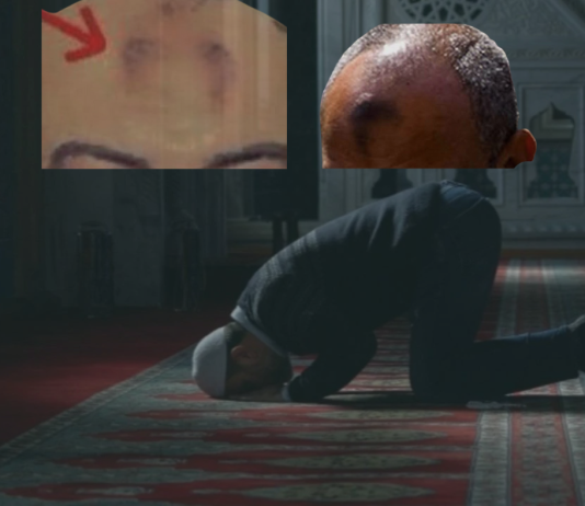 A është shenja në ballë ajo që përmendet në ajetin: “Në fytyrat e tyre shihen shenjat e sexhdes”?