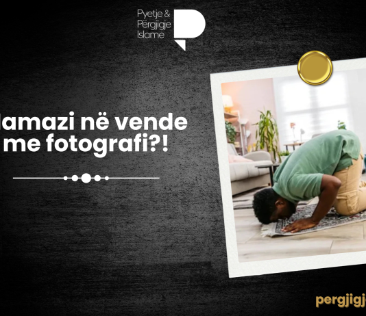 A lejohet të fal namaz në një vend ku ka fotografi gjallesash ose skulptura të gjallesave?