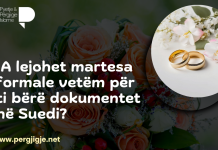 A lejohet martesa formale vetëm për ti bërë dokumentet në Suedi?