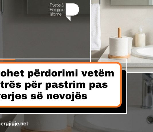 Lejohet përdorimi vetëm i letrës për pastrim pas kryerjes së nevojës