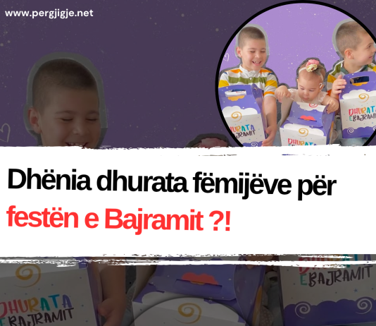 Dhënia dhurata fëmijëve për festën e Bajramit