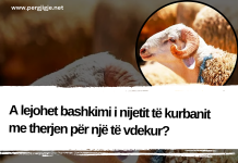 A lejohet bashkimi i nijetit të kurbanit me therjen për një të vdekur?