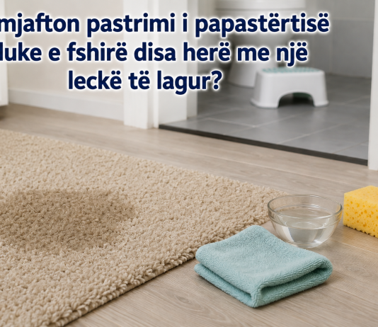 A mjafton pastrimi i papastërtisë duke e fshirë disa herë me një leckë të lagur?