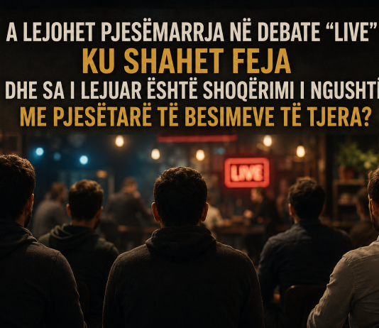 A lejohet pjesëmarrja në debate “live” ku shahet feja dhe sa i lejuar është shoqërimi i ngushtë me pjesëtarë të besimeve të tjera?